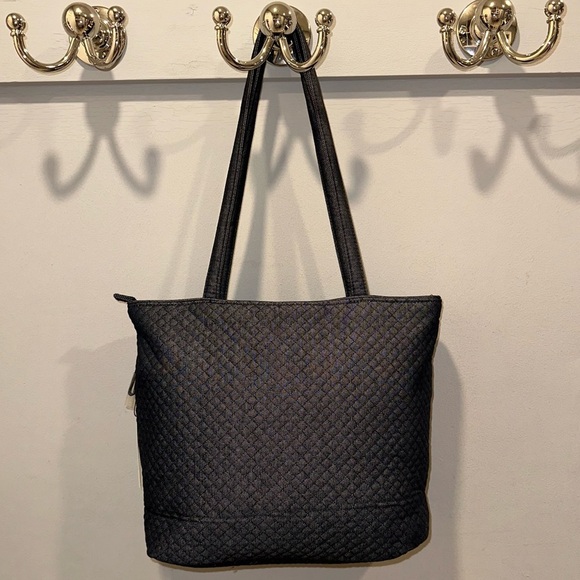 NWT - Vera Bradley Embroidered Denim Navy Small Tote - Picture 7 of 10